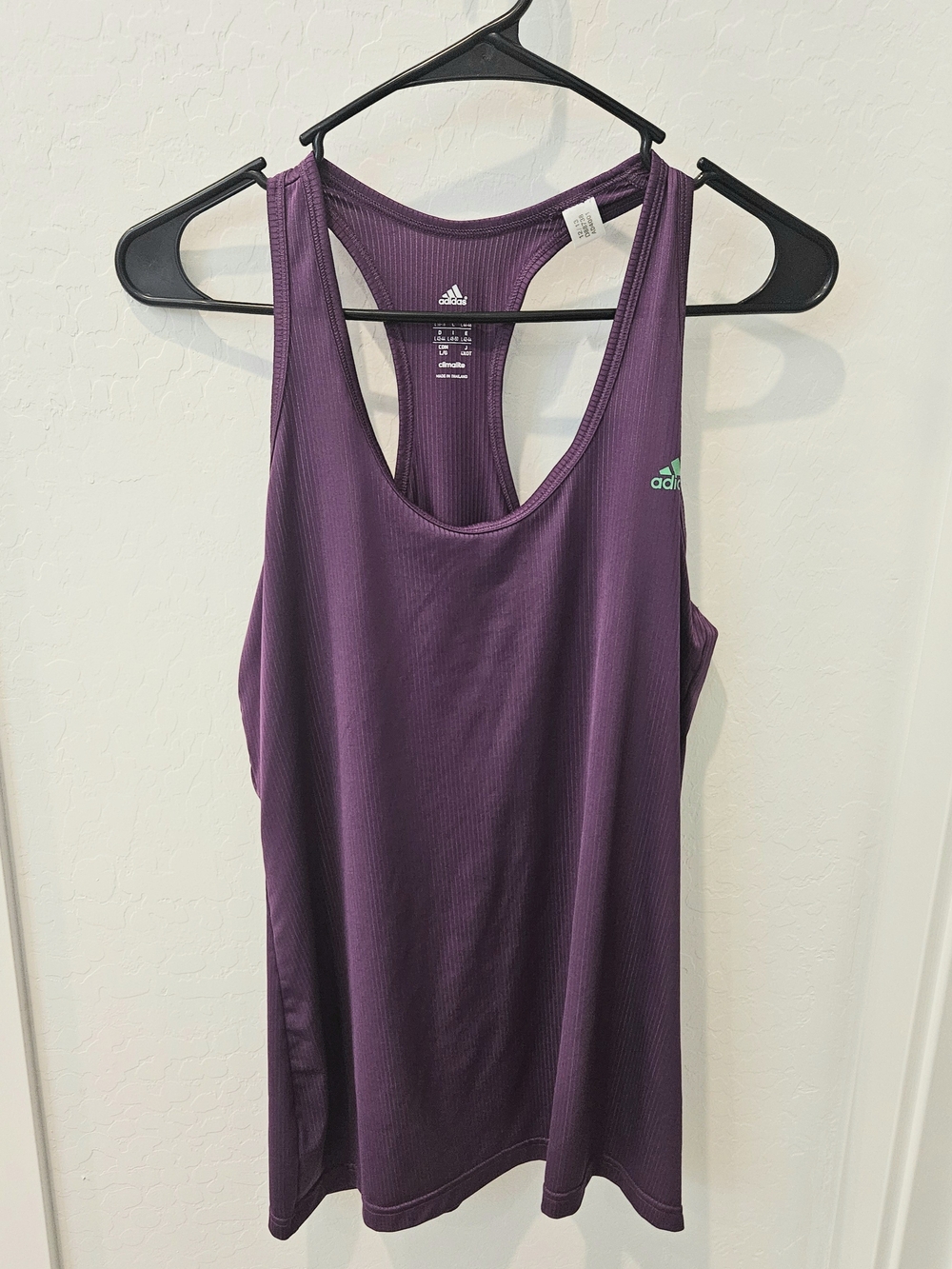 adidas Purple Racerback Performance Tank with Mint Logo